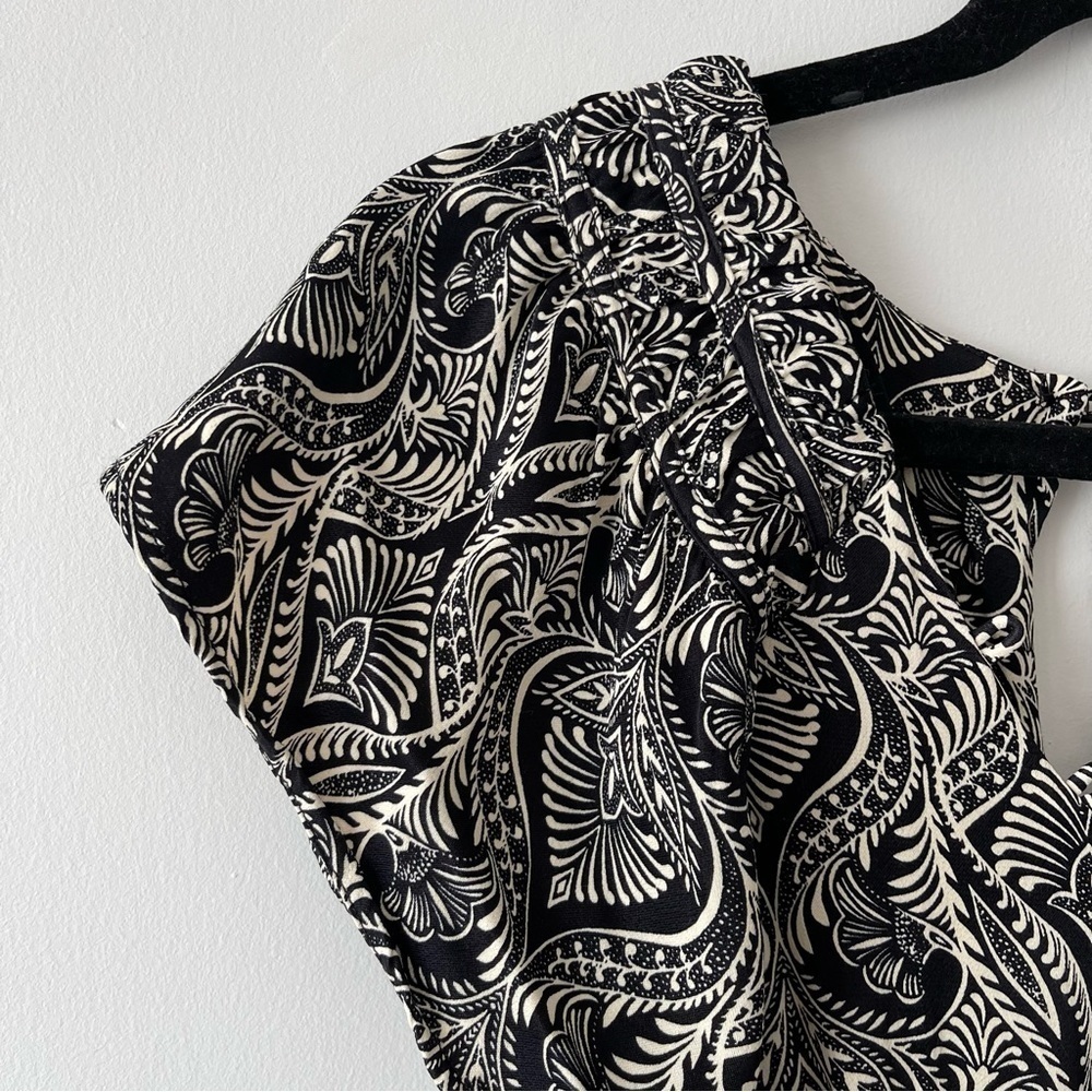 ❌SOLD❌ Anthropologie Zadie Black and cream Short sleeve Jumpsuit Size 4 - Picture 6 of 16